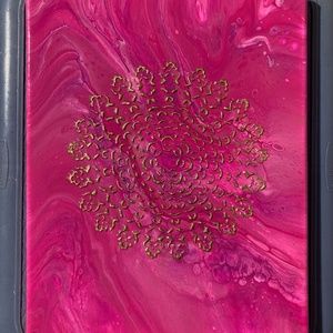 Caim 8"x10" Painting by Color Fluent Art (Pink/Gold)